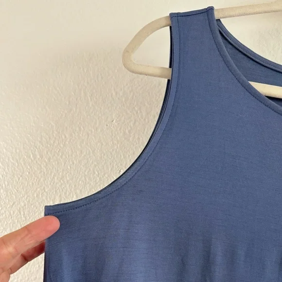 wool& Camellia Merino Wool Tank Dress - Blue - Large - Picture 5 of 11